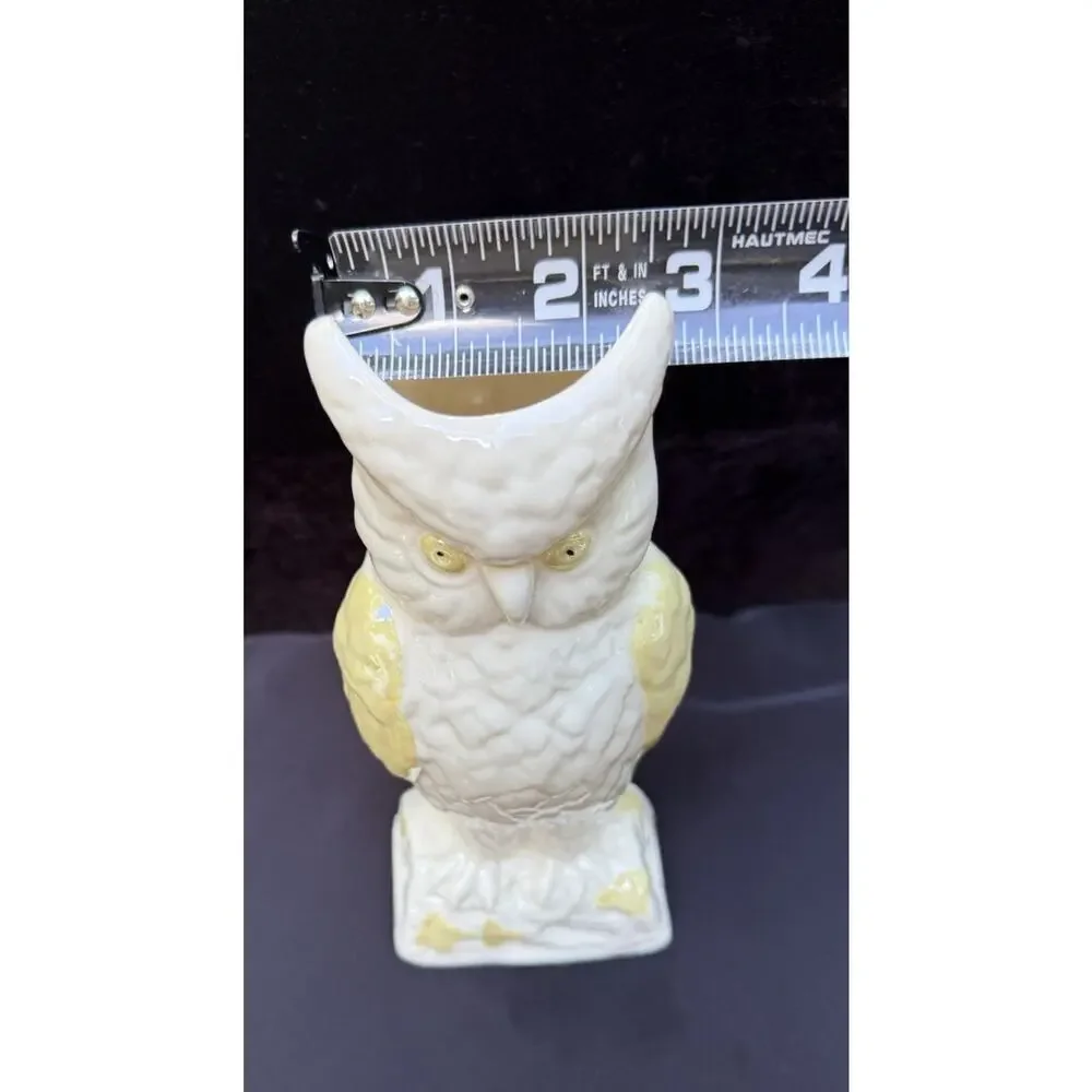 Vintage Belleek Owl Succulent Vase Ireland Early 6th Mark 1960’s Rare